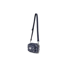 Bolso cruzado informal de tela ajustable con un solo hombro «Navy White»