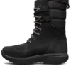 Botas de nieve de caña ultra alta para exteriores, color negro