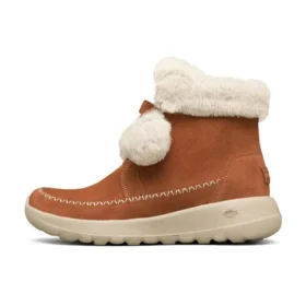 Botas de nieve On-the-GO Joy con pompones «Marrón y blanco»