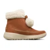 Botas de nieve On-the-GO Joy con pompones «Marrón y blanco»