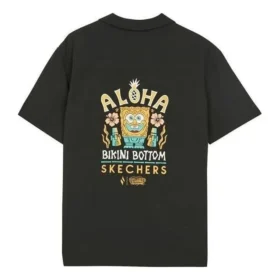 Camisa con gráfico en la espalda Skechers x Bob Esponja «Negro Amarillo»