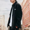 Camisa tipo cárdigan de pana de un solo pecho «Negro Blanco Beige»