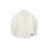 Camisa tipo cárdigan de pana de un solo pecho «Negro Blanco Beige»