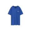 Camiseta azul de manga corta con estampado de punto