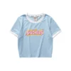 Camiseta con letras impresas «Blanco Rosa Azul»
