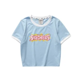 Camiseta con letras impresas «Blanco Rosa Azul»