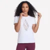 Camiseta de manga corta con diamante floral