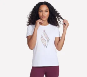 Camiseta de manga corta con diamante floral
