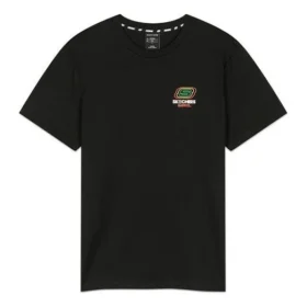 Camiseta de manga corta con estampado de barril, color negro