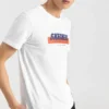 Camiseta de manga corta con estampado Skechers para hombre, color blanco