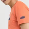 Camiseta de manga corta con estampado Skechers para hombre, naranja y rojo