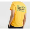Camiseta de manga corta de punto con estampado de letras Skechers para hombre, color amarillo
