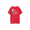 Camiseta de manga corta de punto con estampado Skechers para hombre, color rojo racing