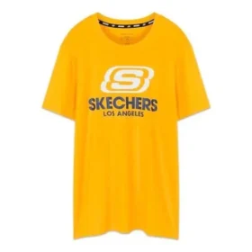 Camiseta de manga corta Skechers Logo para hombre, color dorado