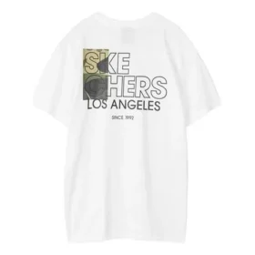 Camiseta de manga corta Skechers Printing S Knit para hombre, color blanco