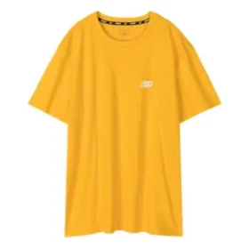 Camiseta de manga corta transpirable con estampado holgado Skechers para hombre, color amarillo