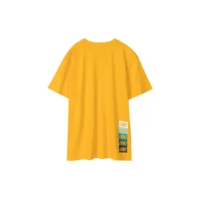 Camiseta de manga corta transpirable con estampado holgado Skechers para hombre, color amarillo