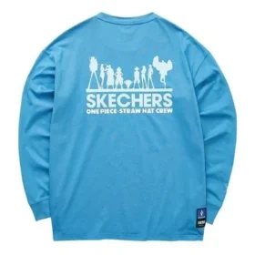 Camiseta de manga larga estampada Skechers x One Piece «Azul, marrón, amarillo, negro»