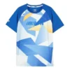 Camiseta de running con letras impresas «Azul-Blanco»