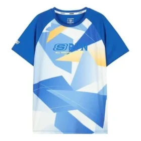 Camiseta de running con letras impresas «Azul-Blanco»