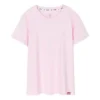 Camiseta deportiva de cuello redondo y manga corta rosa