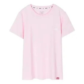 Camiseta deportiva de cuello redondo y manga corta rosa