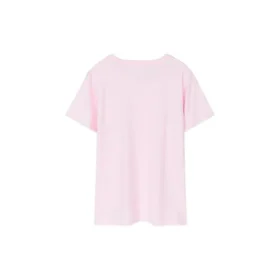 Camiseta deportiva de cuello redondo y manga corta rosa