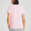 Camiseta deportiva de cuello redondo y manga corta rosa