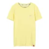 Camiseta deportiva informal de manga corta con estampado holgado, color amarillo