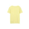 Camiseta deportiva informal de manga corta con estampado holgado, color amarillo
