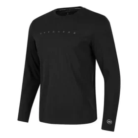 Camiseta deportiva informal de manga larga de color liso «Negro»