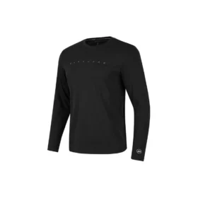 Camiseta deportiva informal de manga larga de color liso «Negro»