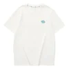 Camiseta informal con letras impresas «Blanco Azul»