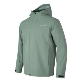 Chaqueta 3 en 1 con cremallera de color liso «Verde azulado»