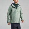 Chaqueta 3 en 1 con cremallera de color liso «Verde azulado»