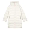Chaqueta acolchada con cremallera y cuello alto de color liso «Blanco»