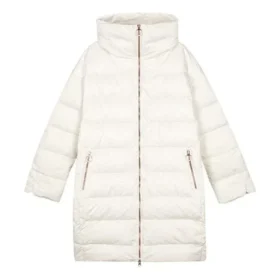 Chaqueta acolchada con cremallera y cuello alto de color liso «Blanco»