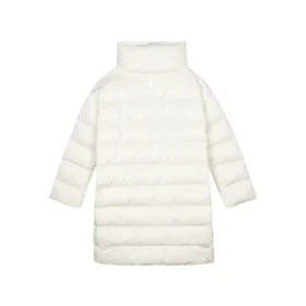 Chaqueta acolchada con cremallera y cuello alto de color liso «Blanco»