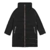 Chaqueta acolchada con cremallera y cuello alto de color liso «Negro»