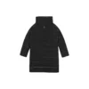 Chaqueta acolchada con cremallera y cuello alto de color liso «Negro»