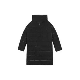 Chaqueta acolchada con cremallera y cuello alto de color liso «Negro»