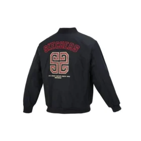 Chaqueta acolchada reversible con letras bordadas «Black Red»