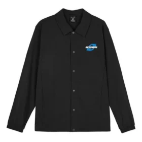 Chaqueta casual con estampado de letras «Negro»