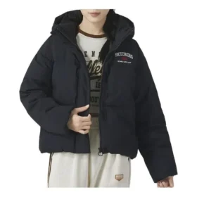 Chaqueta casual de plumón con letras impresas «Negro»