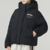 Chaqueta casual de plumón con letras impresas «Negro»
