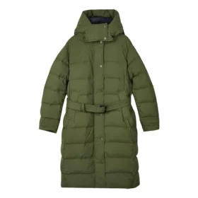 Chaqueta casual larga de plumón con capucha de la serie «Bobs» «Verde»