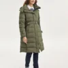 Chaqueta casual larga de plumón con capucha de la serie «Bobs» «Verde»