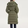 Chaqueta casual larga de plumón con capucha de la serie «Bobs» «Verde»