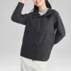 Chaqueta casual tejida con capucha y logotipo de la serie Stroll «Negro»