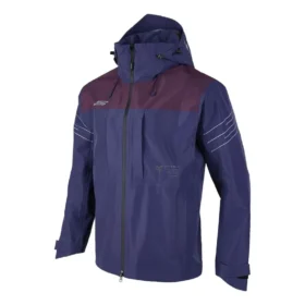 Chaqueta con capucha tejida «Navy Burgundy»
